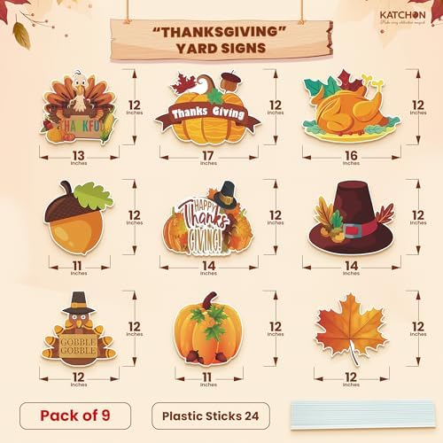 KatchOn Thanksgiving Yard Signs With Stakes, Pack of 9 - Image 2