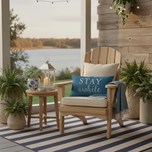PANDICORN Outdoor Lumbar Throw Pillow Covers 12x20 Set of 2, Ocean Blue - Image 7