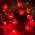Red Heart Fairy Lights Battery Operated 10FT 30LED Valentines String Lights by EXF