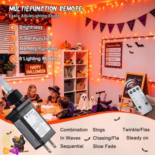 JMEXSUSS 600 LED Halloween Lights Outdoor, Orange String Lights Plug in - Image 3