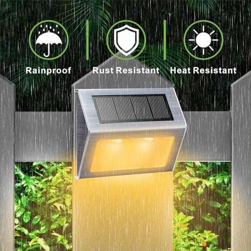 XLUX Warm White Solar Lights for Deck Step Fence Post, SST Housing, 12 Pack - Image 6