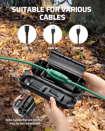 DEWENWILS 4-Pack Outdoor Extension Cord Cover for 12/14/16 Gauge Cords - Image 3