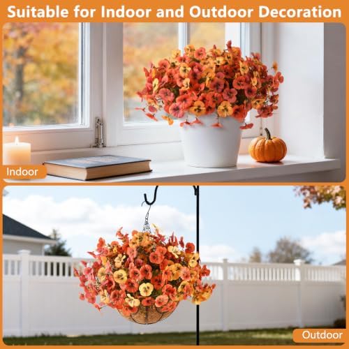 Artificial Pansy Faux Fall Flowers Plants for Outdoors Porch Decoration - Image 4