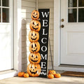 Halloween Welcome Sign for Front Door 41.5"×12.5" Spooky Pumpkin Yard Decor by Unknown