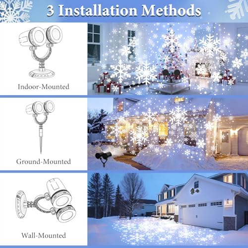 Christmas Projector Lights Outdoor, Dual Head Snowflake Projector Lights - Image 2