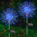 Solar Garden Lights Outdoor, 2 Pack 120 LED Twinkling Firework Lights Decorative with 2 Modes, Outdoor Waterproof Solar Starburst Light for Outside Yard Pathway Garden Decor, Blue by Yaafen