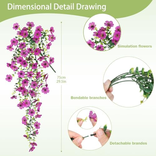 Artificial Hanging Flowers for Outdoors Spring Summer Decor - Image 2