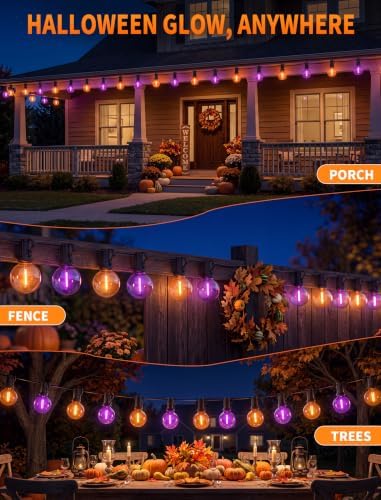 Abeja Halloween G40 LED String Light, Orange Purple Lights Outdoor - Image 5