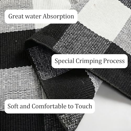 Fall Decor Buffalo Plaid Outdoor Rug 4x6 Ft Black and White Checkered Area Rug Washable Indoor Outdoor Rugs for Entryway,Hallway, Kitchen, Living Room, Dining Room, Bedroom - Image 7