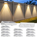 Solar Fence Lights Outdoor ,3000/4500/6000K 13 Mode, 12 Pack Fence Lights Solar Powered with Ultra-Bright Lens IP65 Waterproof,Solar Wall Light for Backyard/Step/Patio/Deck/Stair/Railings(White) by UGDLUCK