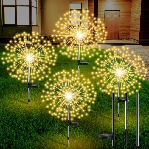 Tujoe 4 Pack Halloween Outdoor Garden Decoration Solar Firework Lights by Tujoe