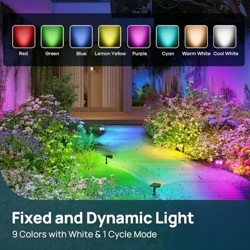 Linkind Solar Lights Outdoor Waterproof LED Landscape Spotlight RGB 2 Pack - Image 2