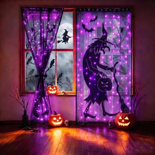 Halloween Decorations Door Cover Lights, 6.5 x 3.2ft Front Door Decorations - Image 7