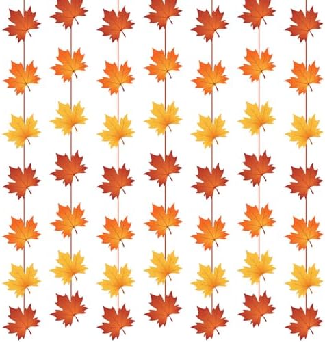 Ceenna 8 Pcs Fall Hanging Decoration Maple Leaf Hanging Garlands for Autumn by Ceenna