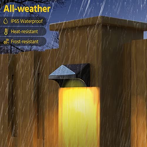 NIORSUN Outdoor Fence Lights, 24 Pack Waterproof LED Solar Fence Lights with 1500mAh Battery, Warm White/Cool White/RGB, Easy-to-Install Wall Light for Deck, Patio, Railing, Stairs, Backyard – Black - Image 6