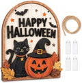 LKTEE Halloween Door Sign, Wooden Black Cat Pumpkin Decor for Front Door by Unknown