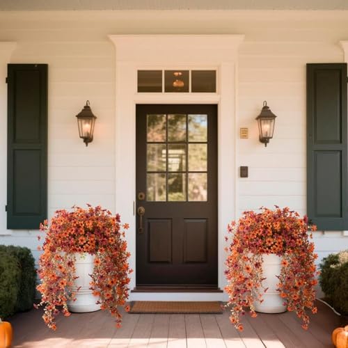 INQCMY Artificial Fake Hanging Flowers Plants for Outdoor Fall Decoration - Image 3