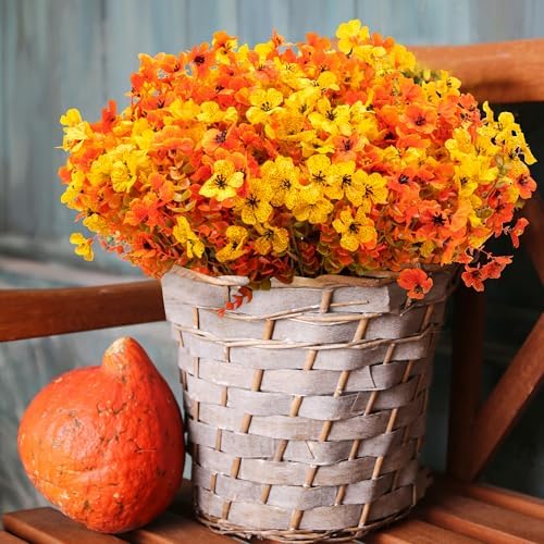 ColoPlay 16 Bundles Artificial Mums for Outdoors, Fake Flowers Fall Decor - Image 7