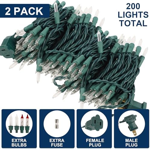 2 Pack Clear Christmas String Lights, 100 Count Each, Incandescent Mini Christmas Lights, Connectable Xmas Tree Light for Indoor Outdoor Garland Birthday Holiday Wedding Festival Party - Image 6