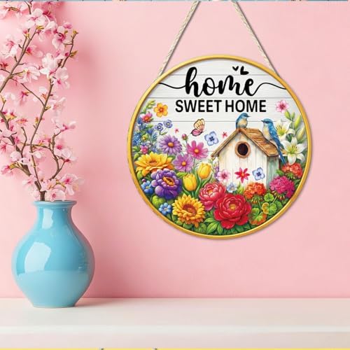 Home Sweet Home Floral Wooden Welcome Door Sign Wall Decor - Image 5