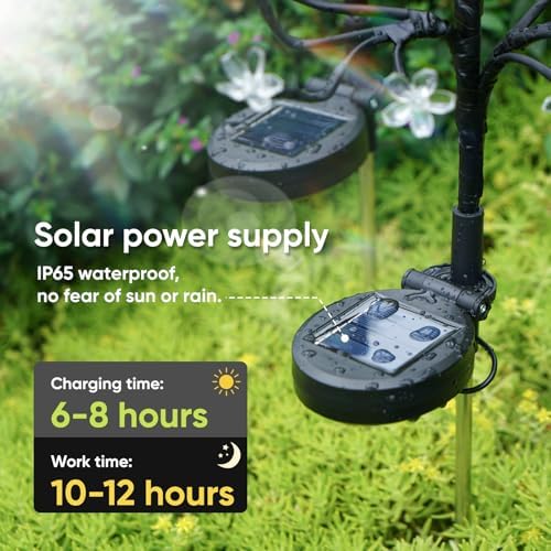 4 Pack Solar Garden Lights Outdoor, Solar Lights Outdoor Flowers - Image 3