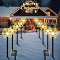 10 Pack Christmas Solar Pathway Lights, Snowflake Outdoor Decorations by SPRKLINLIN