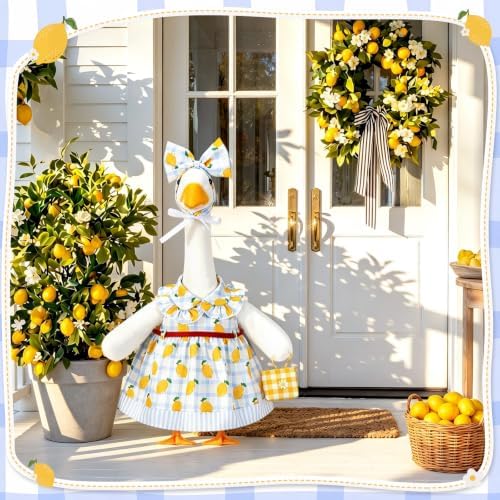 23 In Summer Porch Goose Outfit with Basket for Lawn Decor - Image 4