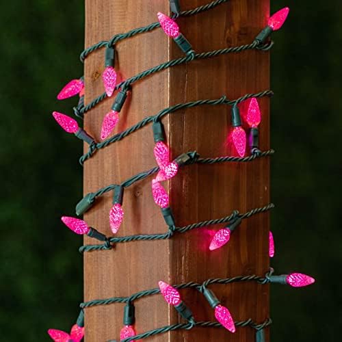 Novelty Lights 24FT 70 LED C6 Pink Christmas Outdoor String Lights - Image 3