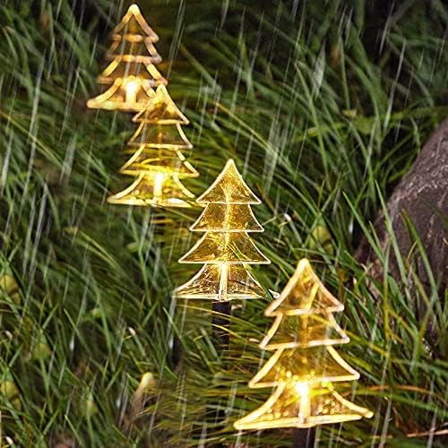 Pathway Christmas Tree LED Waterproof Decorative Lights with Timer, Battery Operated for Indoor and Outdoor Night Landscape Holiday Party Decor (5 Pack) - Image 3