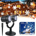 Christmas Snowflake Projector Lights, Double Head Outdoor LED Snowflake Lights Dynamic Falling Snowflake Effect, IP65 Waterproof for Christmas Decoration, Yard, Lawn, House, Holiday Party by Unknown