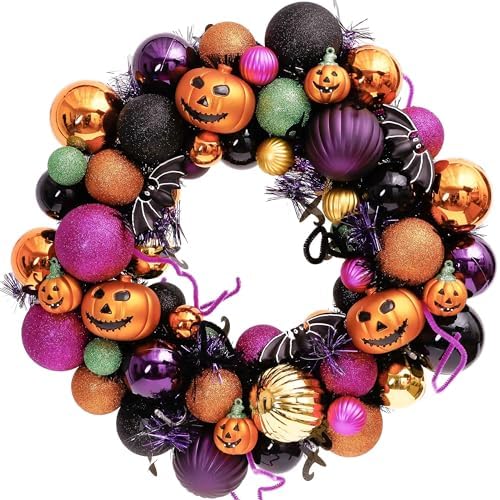 Valery Madelyn Halloween Decorations 20" Pumpkin Wreath for Front Door by ValeryMadelyn