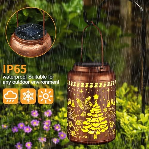 Solar Lanterns Outdoor Waterproof Garden Decor Gifts for Women( Red Bird) - Image 2
