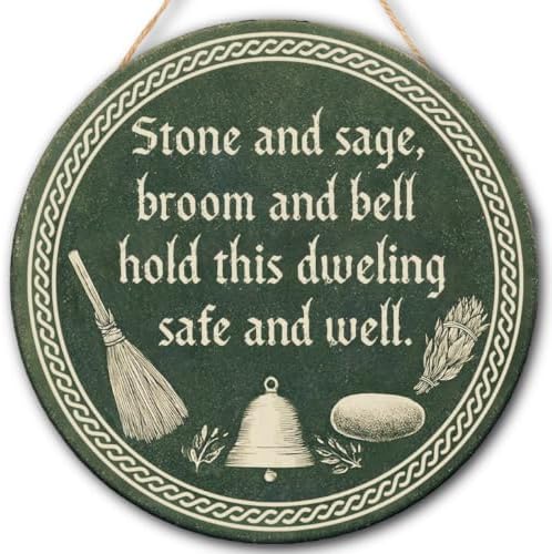 Halloween Decorations Wooden Sign for Home, Witchy House Blessing Sign by FDLLAUS