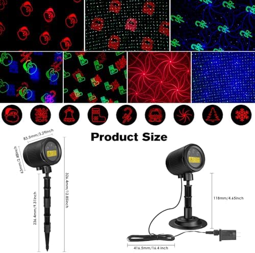 Christmas Laser Lights Outdoor, 3 Color RGB Laser Christmas Projector Lights Outdoor, Waterproof Holiday Laser Light Projector Outdoor Indoor for Home Yard Garden Decoration - Image 4