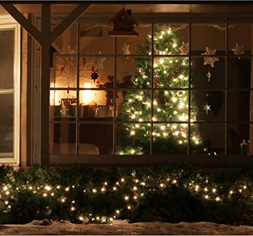 LAMPHOME 100 Count Clear Christmas String Lights, 19.6ft White Wire Fairy Lights, UL Certified Waterproof Indoor & Outdoor String Lights for Xmas Tree, Patio, Wedding, Mother's Day Decor - Image 3