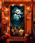Halloween Door Cover Decor, Outdoor Party Wall Backdrop Sign by YUSPENYE