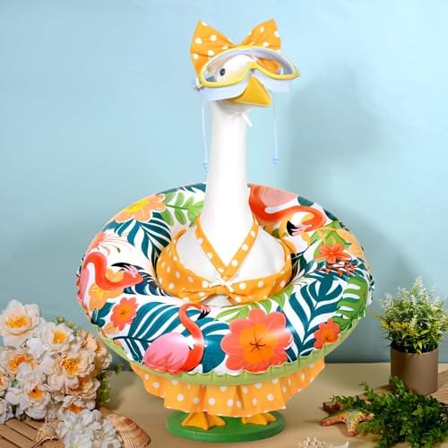 JcHrmers Diving Porch Goose Outfits Swimming Goose Outfits Bikini Lawn Porch Goose Clothes Fits 23" Cement Plastic Goose Statue for Summer Outdoor Garden Yard Patio Decoration - Image 7