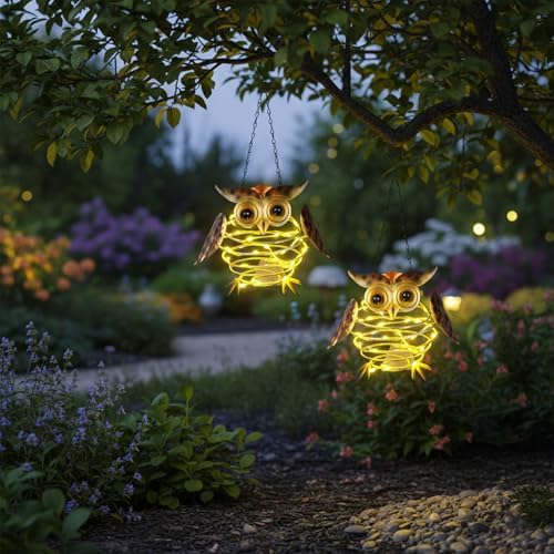 2 Pack Owl Solar Hanging Lights-Birthday Gifts for Women Mom Grandma - Image 5