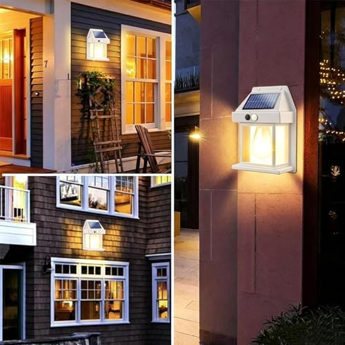 2 Pack Solar Porch Lights, Solar Wall Lights Motion Sensor, Solar Lights Waterproof 3 Modes for Outdoor Patio Door Garage Fence Yard Garden (2, White) - Image 6