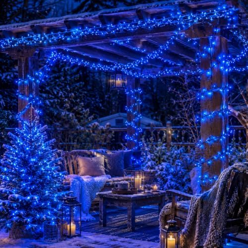 Hopolon Blue Christmas Lights, 2 Pack Total 100 Count 26 FT, Green Wire - Image 7