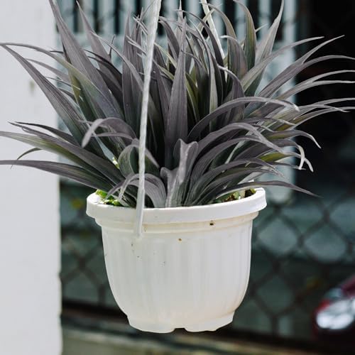 16Pcs Artificial Grass Fake Plants 17.3in Outdoor Plants UV Resistant Faux Greenery Stems Fake Grass for Home Window Garden Office Patio Pathway Front Porch Décor Green & Black - Image 6