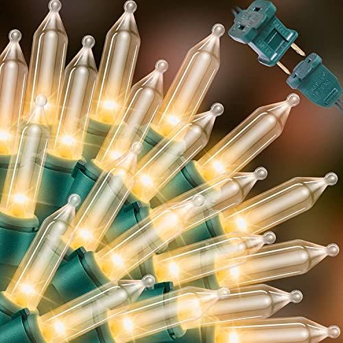 LAMPHOME Clear Christmas String Lights, 150 Count 31.9Ft Incandescent Mini Bulb Lights, Green Wire Waterproof Indoor Outdoor String Lights for Xmas Tree, Garland, Wedding, Party & Holiday Decor by ULL