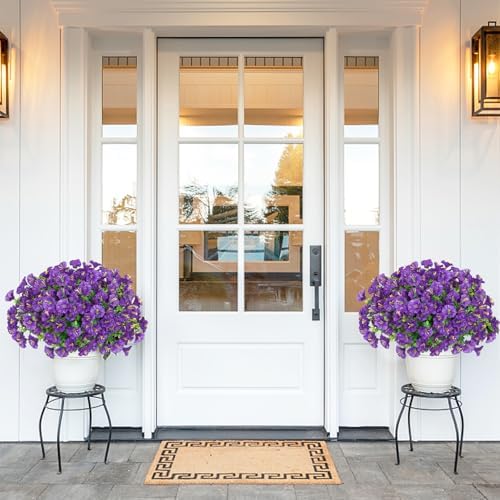 10 Bundles Artificial Flowers for Outdoors Purple Outdoor Fake Silk Flower - Image 6