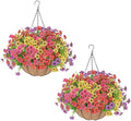 AGIRL 2 Set Artificial Hanging Flowers with Baskets for Outdoors by AGIRL