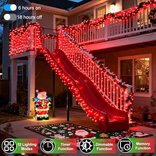 WUXYIYANG 340 LED 90FT Red Valentine Lights, 12 Pro Modes and Timer Memory - Image 5
