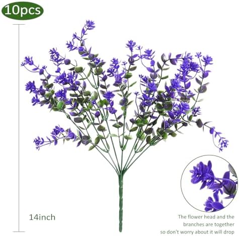 RECUTMS Fake Outdoor Flowers Artificial Purple Flowers Plants,Springs Decor - Image 2