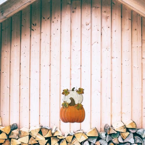 Set of 3 Metal Pumpkin Yard Stakes Fall Harvest Garden Lawn Yard Porch Outdoors Welcome Decorations, Autumn Halloween Thanksgiving Decorative Pumpkins Outdoor Décor - Image 7