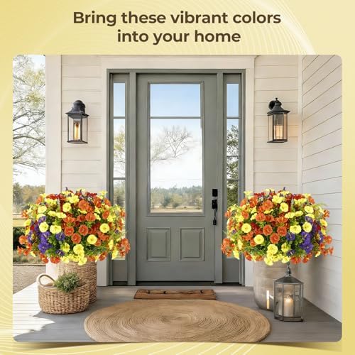 Artificial Morning Glory UV Resistant Outside 36 pcs 4 Colors Garden Artificial Flowers Outdoors, Realistic Faux Silk Morning Glory Fake Morning Glory Plants for Porch Planters Window Wedding Decor - Image 7