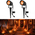 Halloween Orange Spot Lights Outdoor, 14 LED Landscape Lighting with US Plug, IP65 Waterproof Spotlights for Yard Garden Tree Porch Pathway Christmas Decor 2 Pack by CREPOW