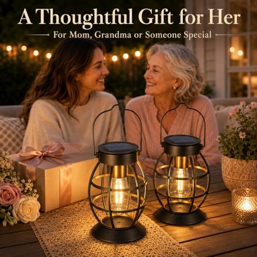 LeiDrail Solar Lanterns Outdoor, Hanging Metal Lights, Dual LED, 4 Pack - Image 2